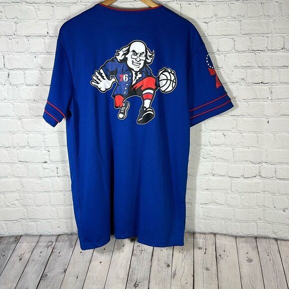 Philadelphia 76ers Sixers Basketball Jersey size Medium M New Ultra Game Blue - Picture 8 of 11